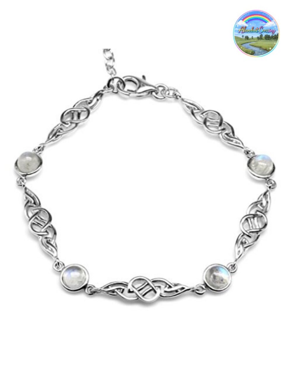 Natural Rainbow Moonstone 925 Sterling Silver Adjustable Bangle Bracelet Women's